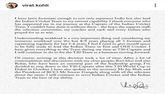 virat letter 22Scope News