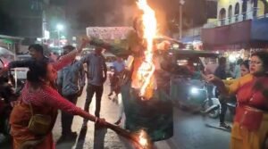 महिला चौपाल ने किया पुतला दहन
