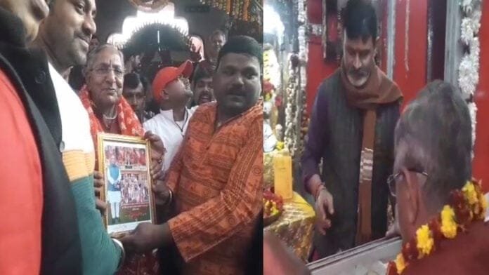 मां पटनेश्वरी शक्तिपीठ के मंदिर पहुंचे नंदकिशोर, लोगों ने किया भव्य स्वागत