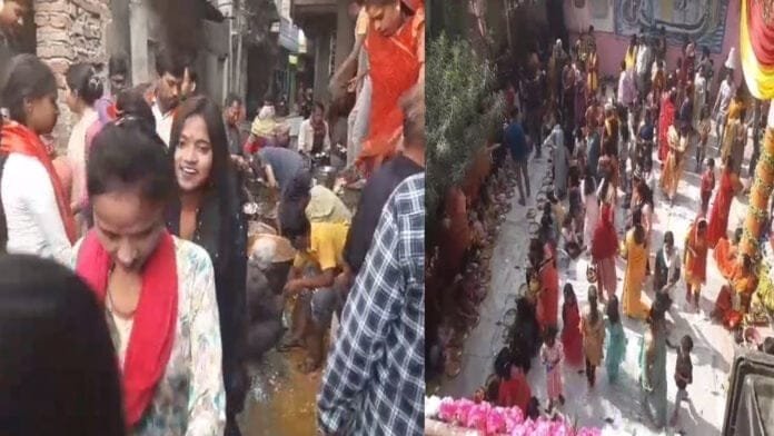 माता का महाप्रसाद खाने के लिए श्रद्धालुओं का उमड़ा जनसैलाब