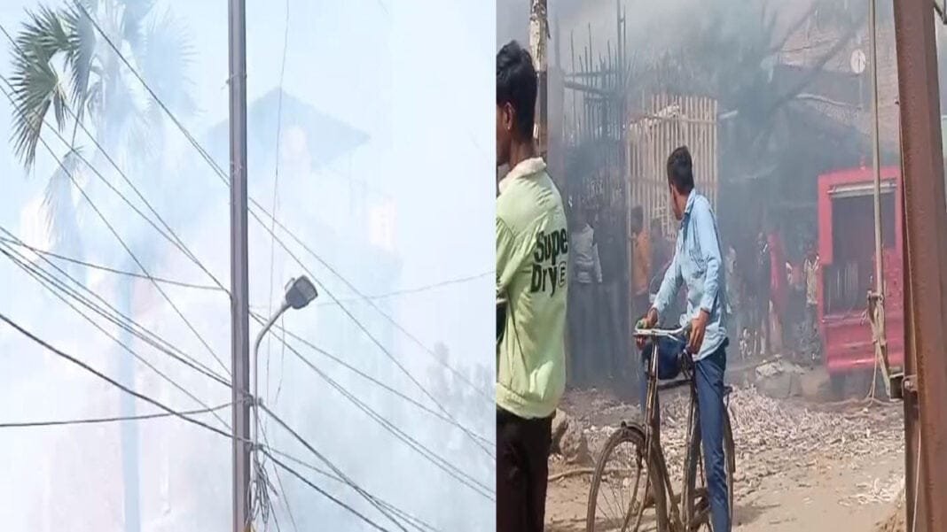 कागज गोदाम में अचानक लगी भीषण आग