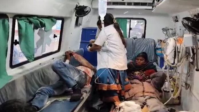 ऑटो व बाइक में जोरदार टक्कर, एक की मौत, 7 घायल