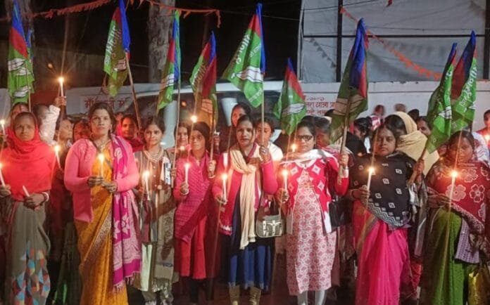 कैंडल मार्च एवं विरोध सभा का आयोजन