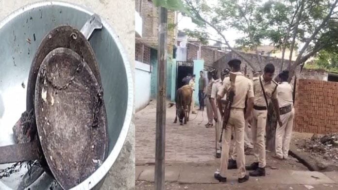 अवैध मांस बिक्री पर पुलिस का धावा, सामान बरामद