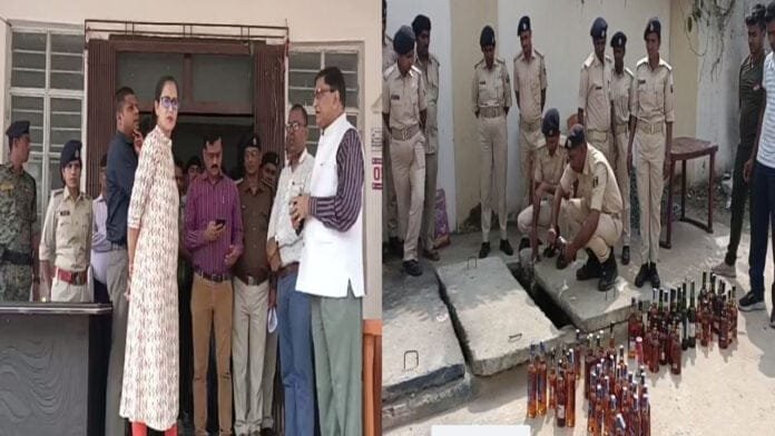 DM की मौजूदगी में हजारों लीटर शराब हुआ नष्ट