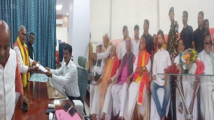 मांझी ने किया नामांकन, मौजूद रहे कई बड़े नेता