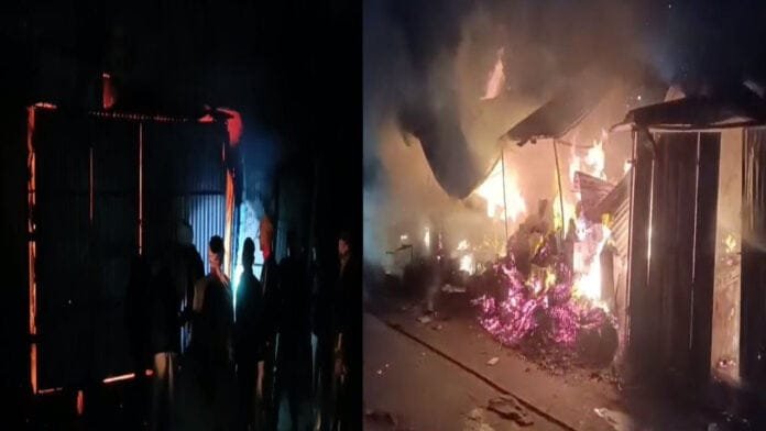 सब्जी मंडी में भीषण आग, 7 दुकानें जलकर खाक