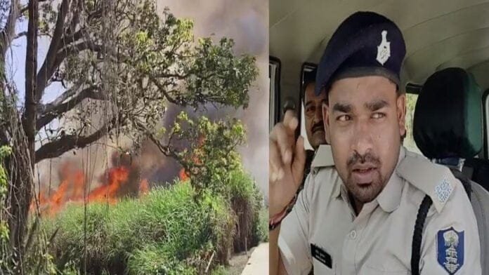 इंकड़ी के खेत में भीषण आग