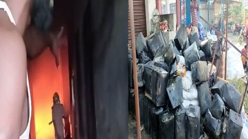 बेतिया के सिसवा में भीषण आग, 80 घर जलकर खाक किराने की थोक दुकान में लगी भीषण आग
