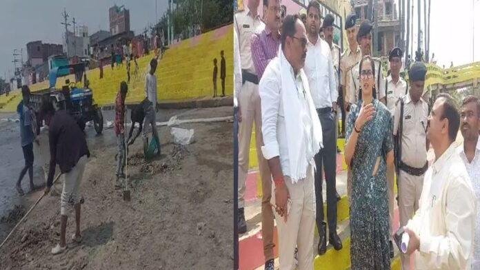 DM ने किया छठ घाट का निरीक्षण, पदाधिकारियों को साफ-सफाई को दिया निर्देश