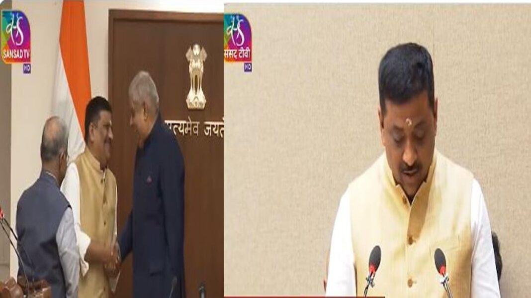JDU नेता संजय झा ने राज्यसभा सांसद के रूप में ली शपथ