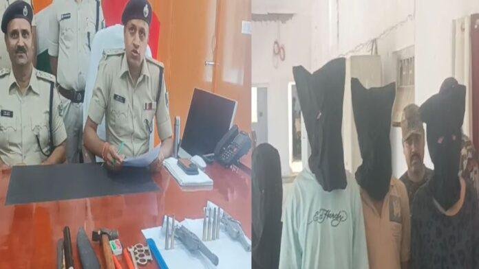 Madhubani Crime News हथियार के साथ 4 अपराधी गिरफ्तार