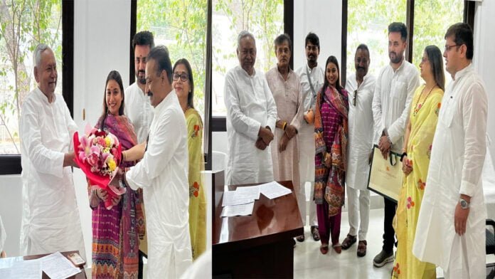 नीतीश से मिलीं NDA उम्मीदवार शांभवी चौधरी