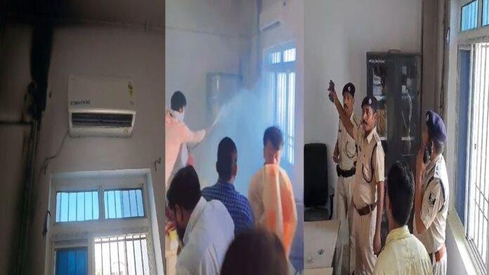राजकीय तिब्बी कॉलेज में लगी भीषण आग, मची अफरा-तफरी