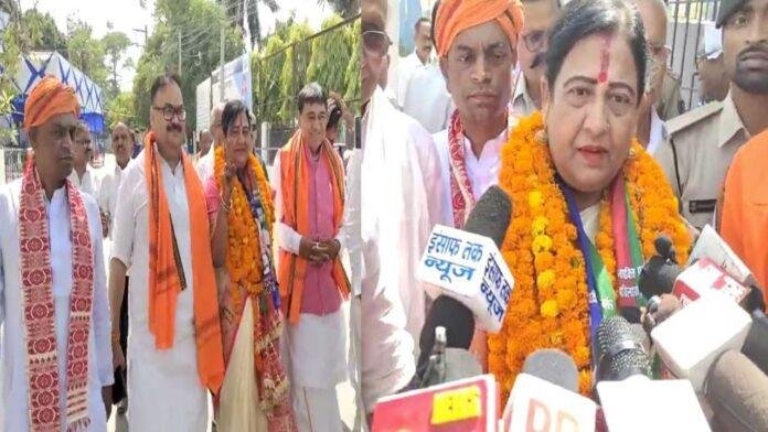 वैशाली लोकसभा क्षेत्र के NDA प्रत्याशी वीणा देवी ने किया नामांकन