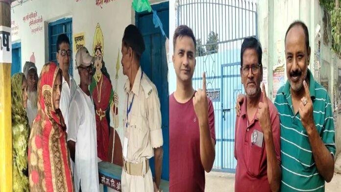 अररिया में मतदान केंद्रों पर उमड़ी मतदाताओं की भीड़