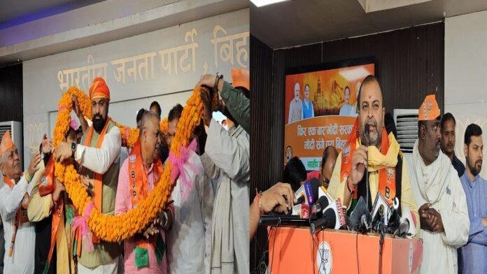 RJD के विधानसभा के प्रत्याशी संतोष कुशवाहा ने BJP का थामा दामन