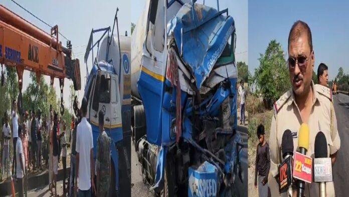 2 वाहनों में भीषण टक्कर, चालक की मौत