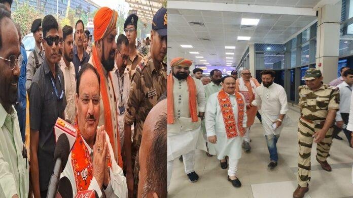 Breaking : एयरपोर्ट पहुंचे नड्डा, कहा- हम भारी मार्जिन से जीतेंगे