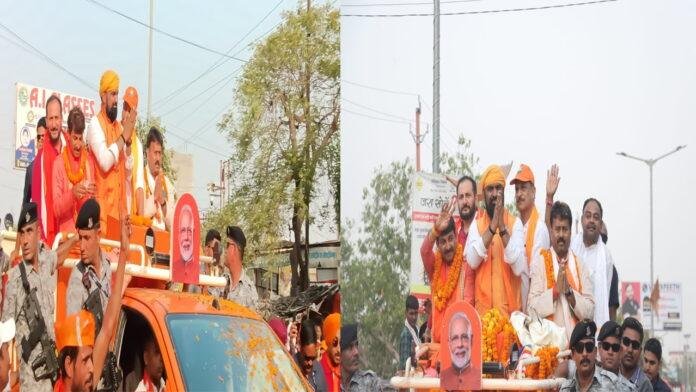 सम्राट ने सासाराम में किया रोड शो, मोदी के समर्थन में लगे नारे, उमड़ी भीड़