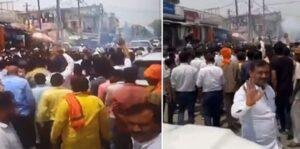 BJP Candidate करण भूषण सिंह का काफिला तरबगंज विधानसभा क्षेत्र में बेलसर (रगड़गंज) बाजार से गुजरने लगा तो अचानक पूरा इलाका गोलियों की तड़तड़ाहट से गूंज उठा। इस दौरान सैकड़ों समर्थकों की उमड़ी भीड़ के बीच पुलिस प्रशासन तमाशबीन बना रहा। 