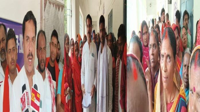 अपनी मांगों को लेकर सैकड़ों की संख्या में महिला-पुरुष पहुंचे DM कार्यालय