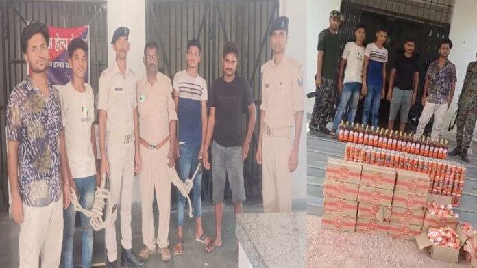 भारी मात्रा में अंग्रेजी शराब बरामद, सगे भाई समेत 4 तस्कर गिरफ्तार