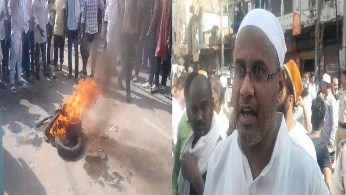 मुस्लिम समुदाय के लोग सड़कों पर उतरकर की आगजनी और प्रदर्शन