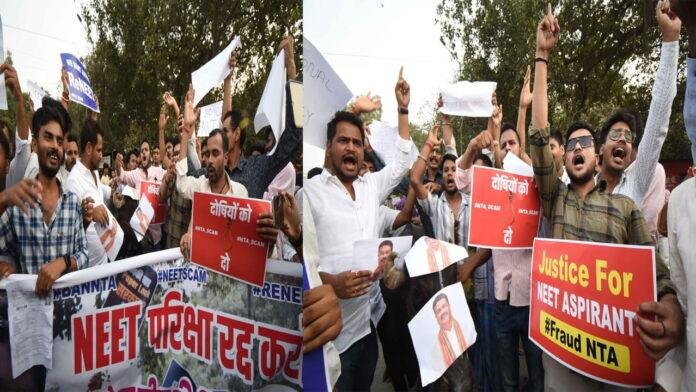 Patna NEET NEET पेपर लीक के खिलाफ पटना के करगिल चौक पर अनोखा प्रदर्शन