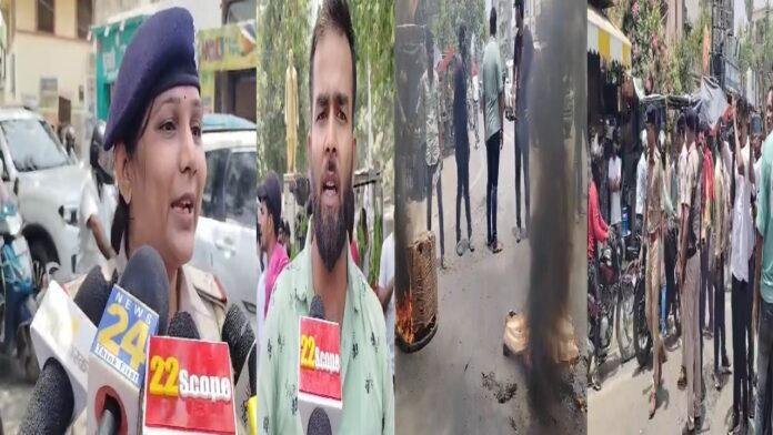 NEET पेपर लीक मामला : धांधली को लेकर दिनकर गोलंबर पर छात्रों का प्रदर्शन