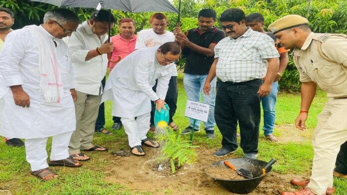 सभापति ने एक पेड़ मां के नाम अभियान के तहत किया वृक्षारोपण