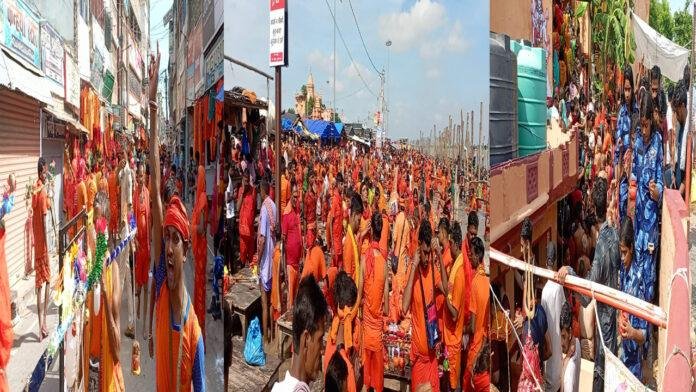 दूसरी सोमवारी को लेकर लाखों शिव भक्तों ने अजगैबीनाथ मंदिर में किया को किया जलाभिषेक