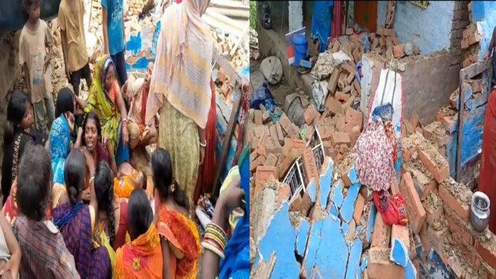 सड़क किनारे बने मकान का दीवार गिरने से एक बच्ची की मौत