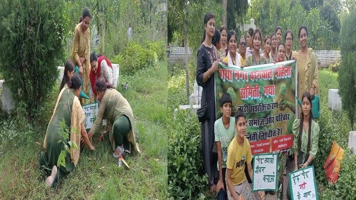 बरनवाल महिला समिति ने गांधी मैदान में लगाए पेड़ पौधे
