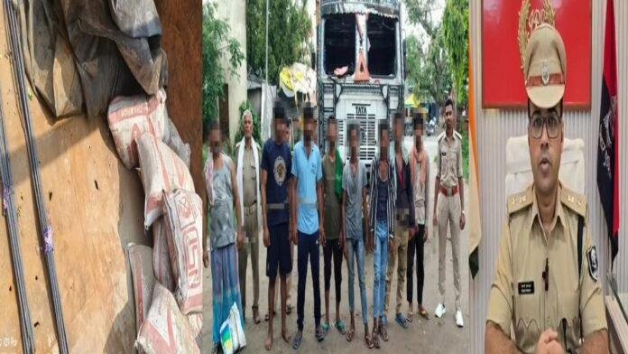 Gopalganj Police सीमेंट और सरिया की चोरी करते हुए 8 चोर रंगे हाथ गिरफ्तार