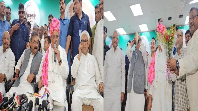 शंख बजाकर अपने नेता का स्वागत करत दिखे मंत्री अशोक चौधरी