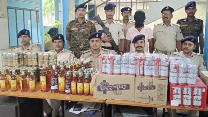 कार से शराब की बड़ी खेप जब्त, चालक गिरफ्तार