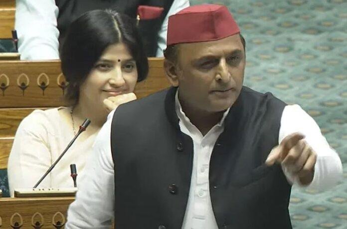 लोकसभा में बोलते अखिलेश यादव-min लोकसभा में बजट पर हुई चर्चा में बोलते सपा मुखिया अखिलेश यादव।