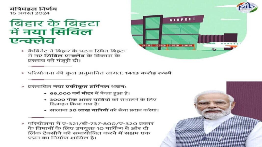 Bihta Airport बिहार को जल्द मिलेगा एक और नया एयरपोर्ट, मोदी कैबिनेट ने दी मंजूरी