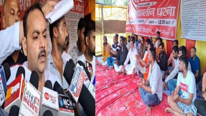 हड़ताल पर बैठे रक्तवीरों से मिले मेयर, धरनास्थल से ही स्वास्थ्य मंत्री से की बात