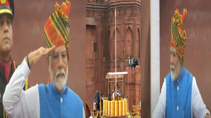 PM Modi-Lalkila PM मोदी ने लाल किले की प्राचीर पर फहराया 11वीं बार तिरंगा, कहा- आजादी के दीवानों को नमन करने का पर्व