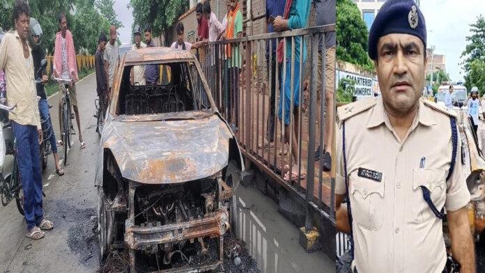 अचानक लगी आग, धू-धूकर जली बलेनो कार