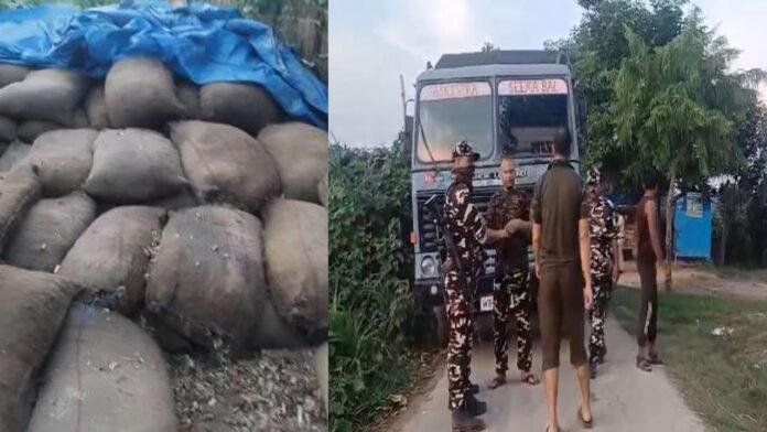 SSB और पुलिस की संयुक्त कार्रवाई, जानवरों की हड्डी व चूर्ण बरामद