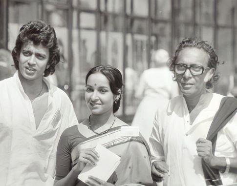 निर्देशक स्व. मृणाल सेन और अभिनेता मिथुन चक्रवर्ती संग अभिनेत्री ममता शंकर की पुरानी फोठो