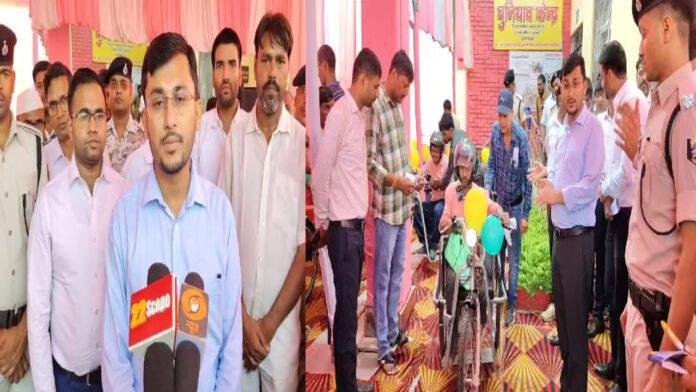 दिव्यांगों के बीच बैटरी चालित ट्राई साइकिल का हुआ वितरण