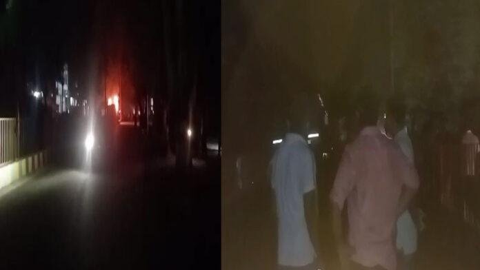 युवक के मौत पर बवाल, आक्रोशित लोगों ने ट्रक में लगाई आग