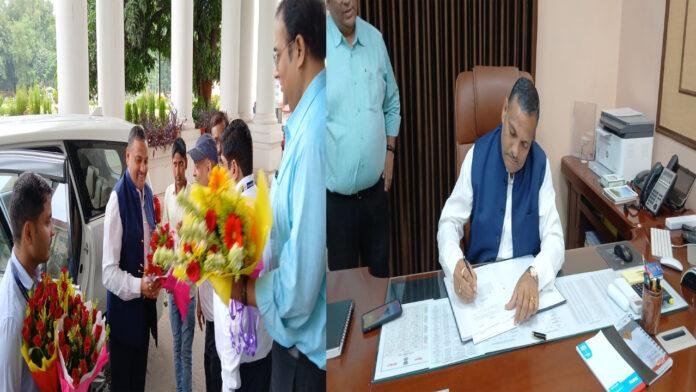 पदभार ग्रहण करने के बाद सचिवालय स्थित दफ्तर पहुंचे अमृत लाल मीणा