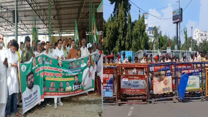 RJD बिहार की विभिन्न मुद्दों को लेकर RJD का राजभवन मार्च, पुलिस ने की बैरिकेडिंग