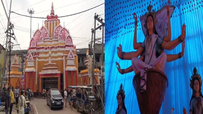 दुर्गा पूजा को लेकर कारीगर एवं मूर्तिकार पंडाल एवं मूर्ति को अंतिम रूप देने में जुटे