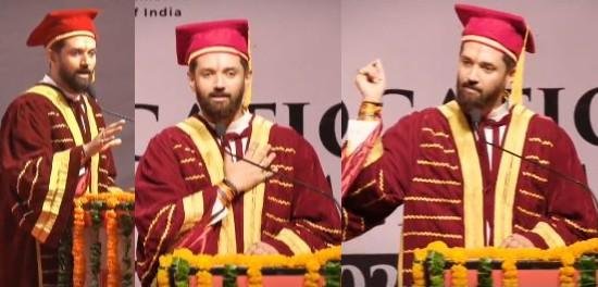 दीक्षांत संबोधन देते केंद्रीय मंत्री चिराग पासवान